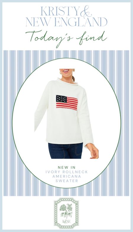 New in: Rollneck Americana Sweater in Ivory 

#LTKover40 #LTKSeasonal #LTKstyletip