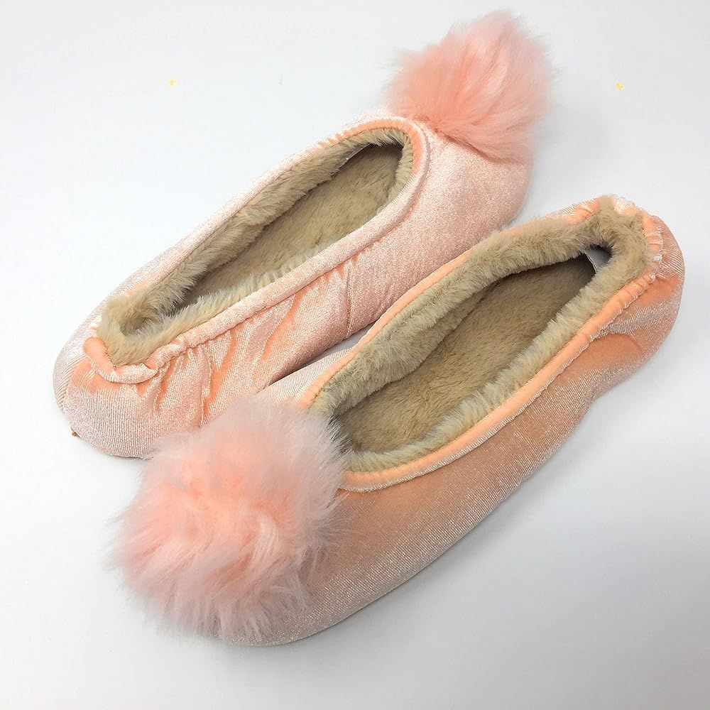Women's Slippers, Oooh Yeah Casual Cute Pom Pom House Slippers, Anti-Slip Sequins Ballerina Maggie S | Amazon (US)