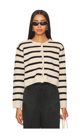 Benni Stripe Cardigan in Tan & Black | Revolve Clothing (Global)