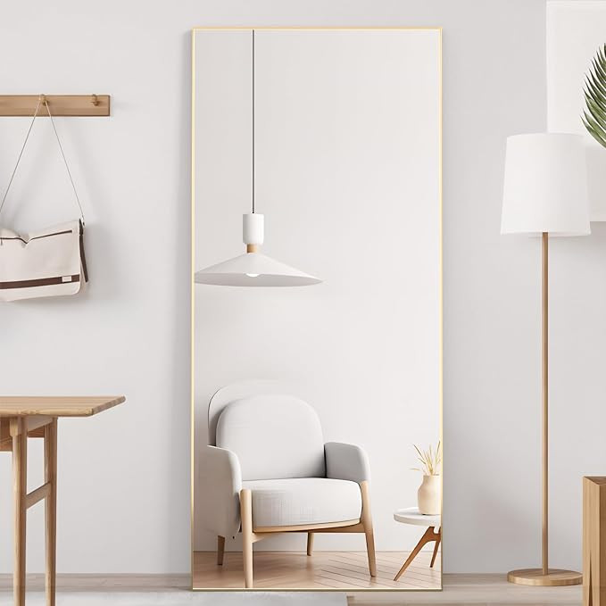 CONGUILIAO 65" × 24" Full Length Mirror, Standing Rectangle Mirror, Large Floor Mirror, Full Bod... | Amazon (US)