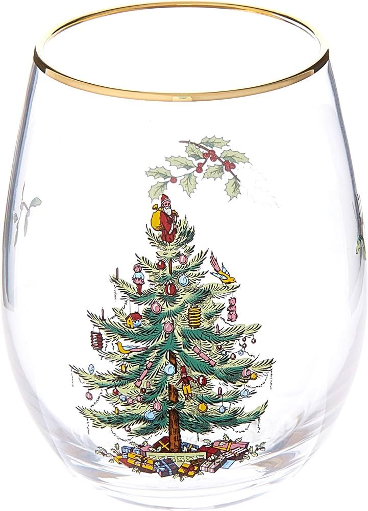 Spode Christmas Tree Stemless Wine Glasses (Set of 4) | Amazon (US)