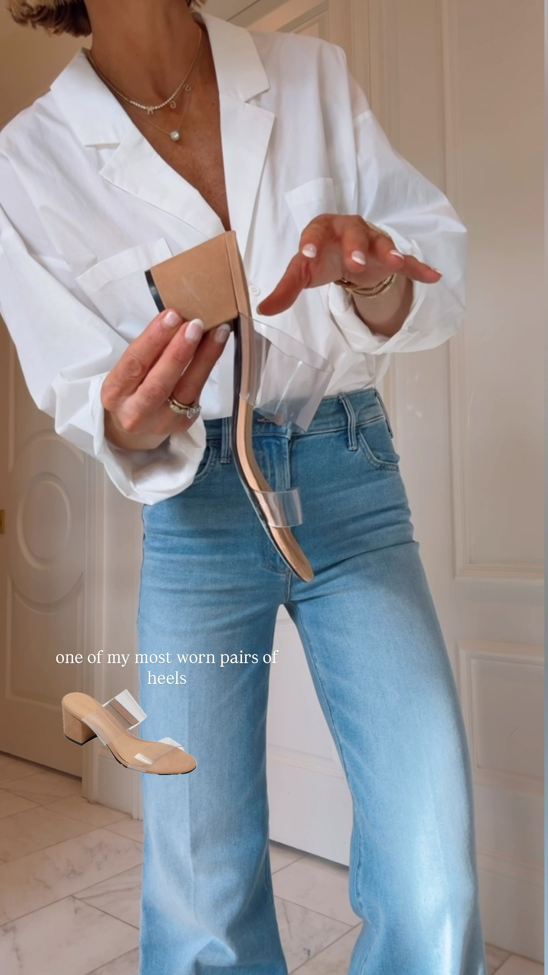 These go with so many outfits from dresses to jeans. Flattering and the block heel is supportive 