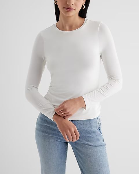 Supersoft Fitted Crew Neck Long Sleeve Tee | Express
