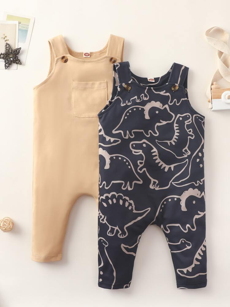 Baby 2pack Cartoon Dinosaur Print Tank Jumpsuit | SHEIN