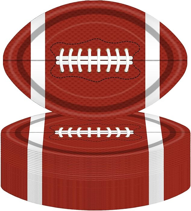 50 PCS Football Plates Disposable Paper Plates for Football Party Decorations Gameday Tailgate Sp... | Amazon (US)