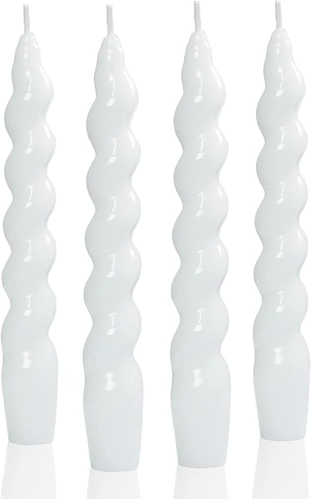 Set of 4 Twisted Taper Candles Spiral Taper Dinner Candles Stick Unscented Candle Dripless for Ho... | Amazon (US)