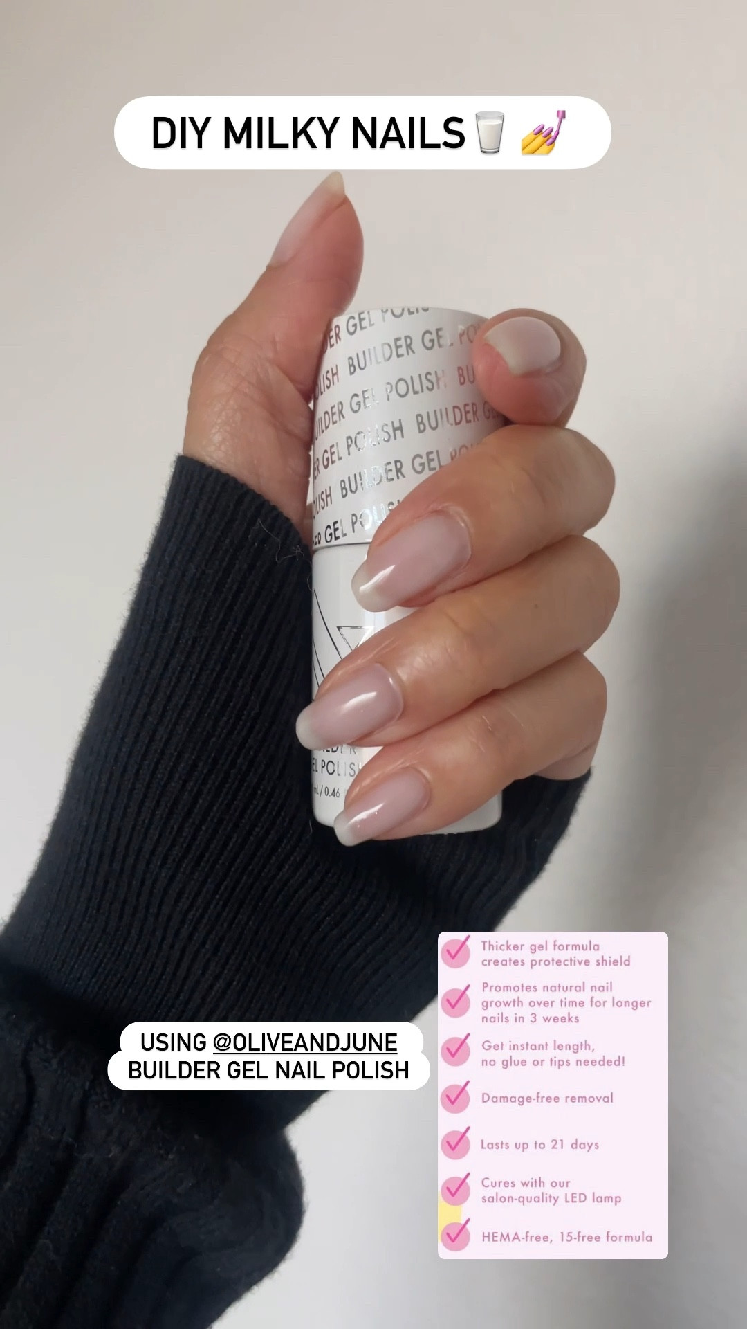 DIY milky nails 💅 Olive & June Builder Gel polish 

#LTKselfcare #LTKBeauty #LTKSaleAlert