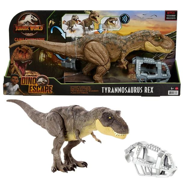 Jurassic World Stomp 'N Escape Tyrannosaurus Rex Camp Cretaceous Dinosaur Toy For 4 Year Olds & U... | Walmart (US)