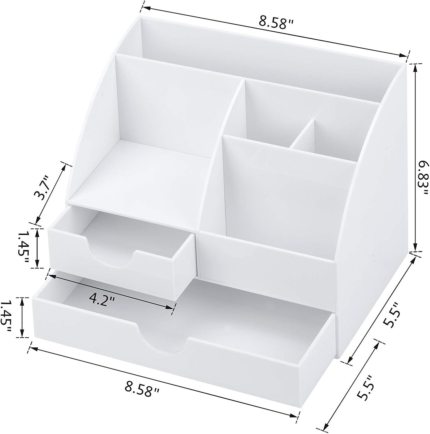Upgraded Acrylic Desk Organizer, All in One Office Supplies Accessories with 2 Drawers for Home/O... | Amazon (US)