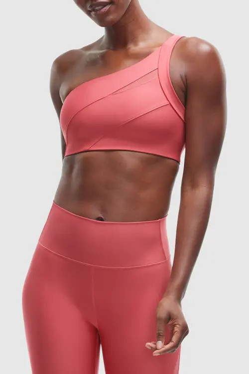 Peloton Endurance Light One Shoulder Bra in Brick Red at Nordstrom, Size X-Large | Nordstrom