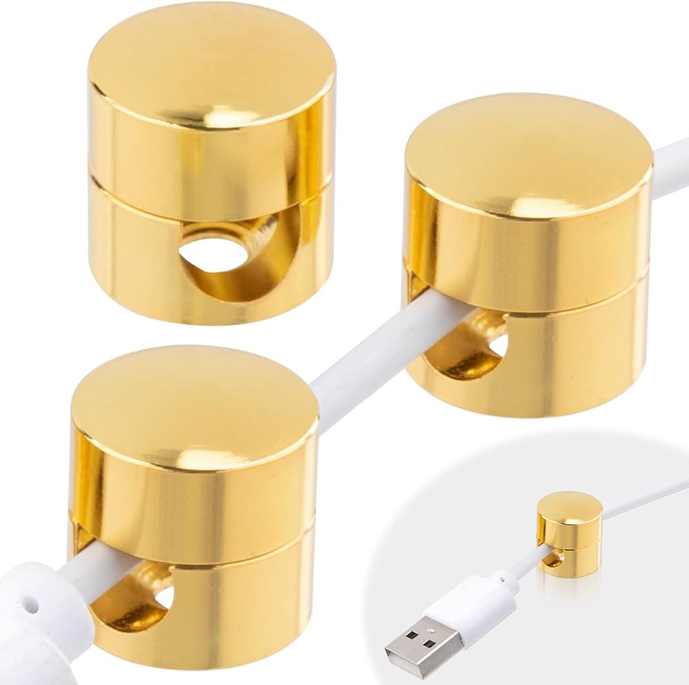 3Pcs Cable Anchors for Desk, Gun Metal Cord Anchors Holder Aluminum Wire Organizers Adhesive Adju... | Amazon (US)