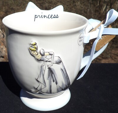 Rae Dunn DISNEY CINDERELLA Princess White MUG Blue BOW Coquette NEW w/TAG | eBay US
