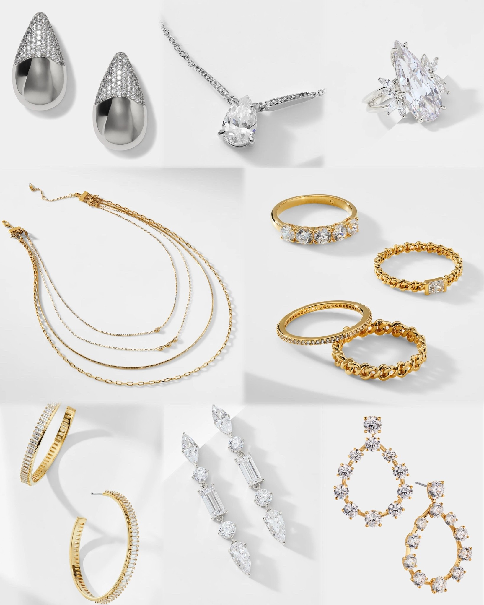 Nadri jewelry (brand repeatedly worn by Taylor swift) on sale up to 70% off. These gold rings necklaces and earrings and rhodium earrings necklaces and rings are almost all under $100. Great for a wedding guest look, work outfit, or elegant everyday wear.

#LTKWedding #LTKSaleAlert #LTKWorkwear