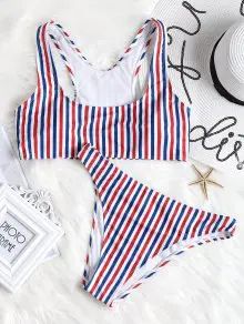 Colorful Striped High Cut Bikini Set | ZAFUL (Global)
