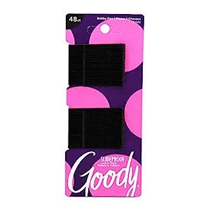 Goody Slideproof Women's Bobby Pin - 48 Count, Crimpled Black - 2 Inch Pins Help Keep Hairs In Pl... | Amazon (US)