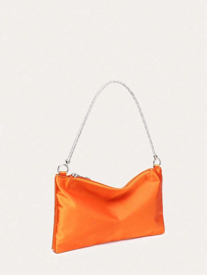 Rhinestone Strap Colorful Pu Leather Shoulder Bag | SHEIN