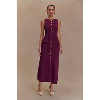 Sawyer Sleeveless Buttoned Maxi Dress - Plum I MESHKI I Size XXS | MESHKI US