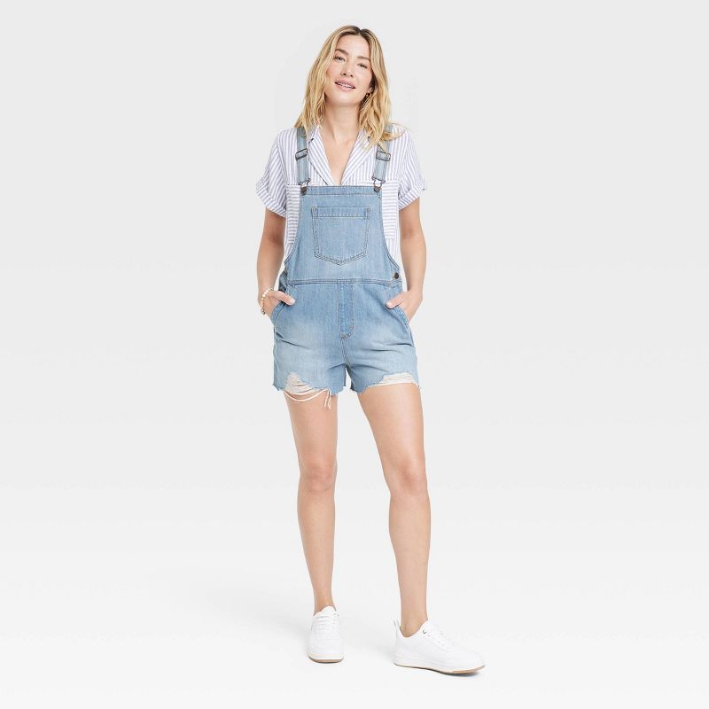 Women's Denim Boyfriend Shortalls - Universal Thread™ | Target