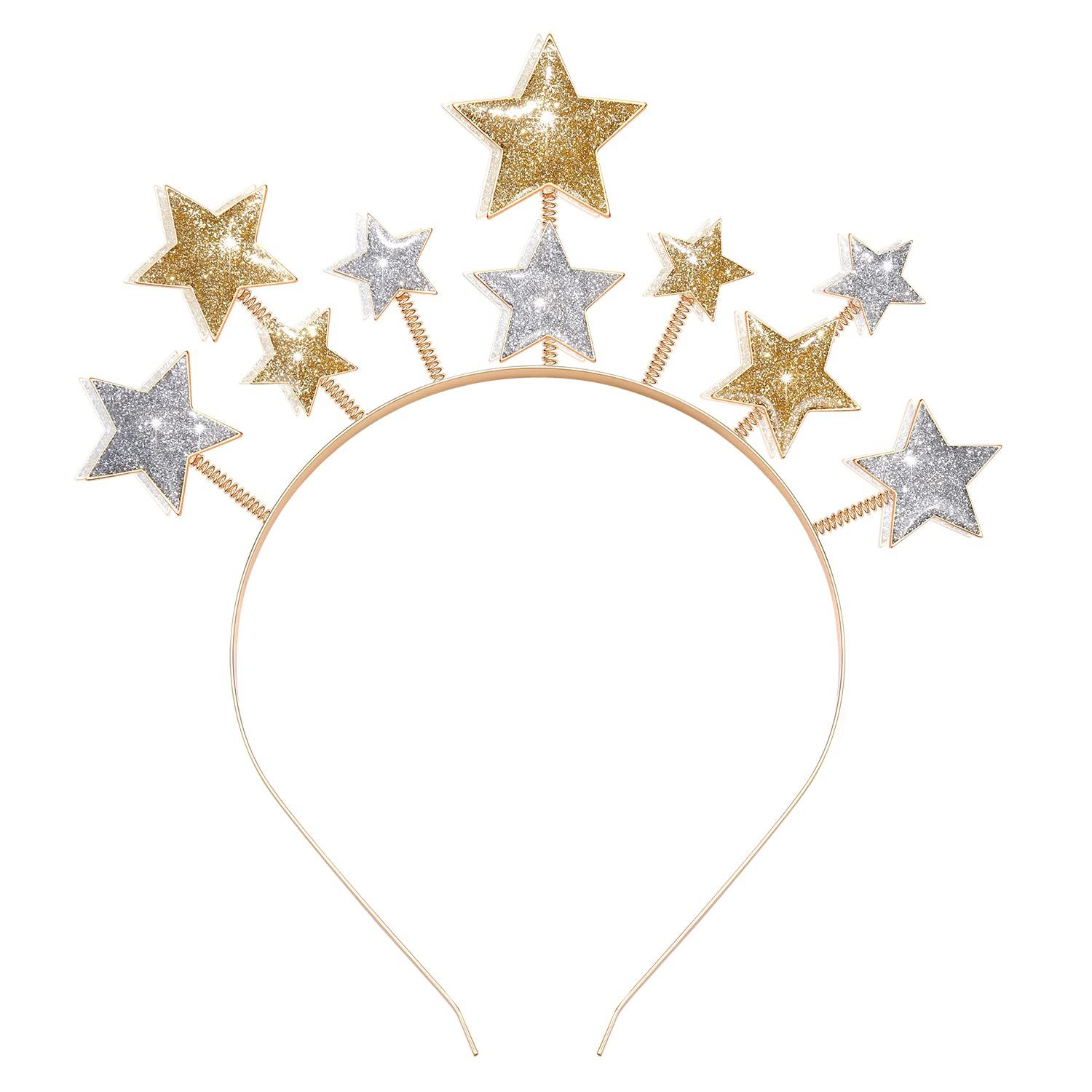 New Year Eve Headband Tiara Glitter Star Christmas Hairband for Women Girls Stars Headpiece Hair ... | Amazon (US)