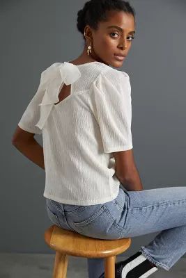 Bow-Back Puff-Sleeved Top | Anthropologie (US)