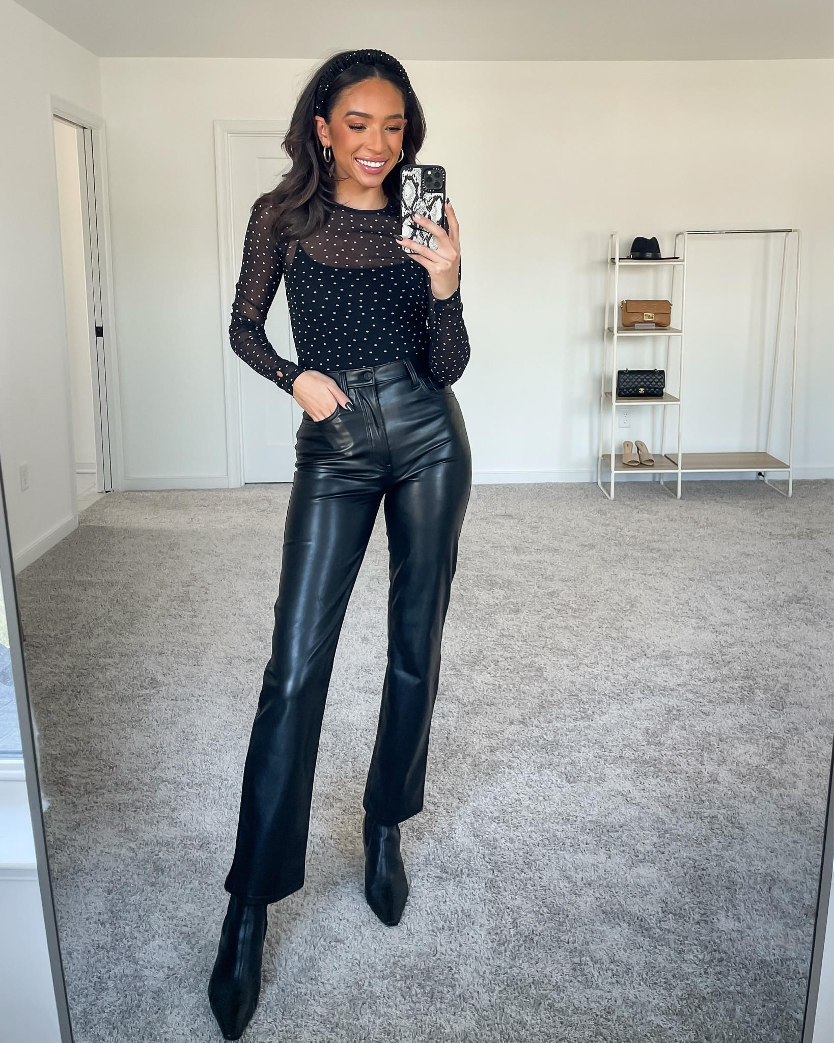 Size Small mesh top and 26 regular in faux leather pants- perfect casual New Year’s Eve outfit







NYE outfit, New Years Outfit, leather jeans outfit 

#LTKunder100 #LTKHoliday #LTKstyletip