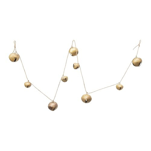 76" L Metal Jingle Bell Garland, Gold Finish | Amazon (US)