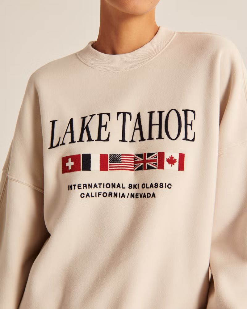 Women's Oversized Ski Patch Sunday Crew | Women's Tops | Abercrombie.com | Abercrombie & Fitch (US)