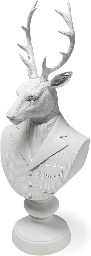HomeRoots White Resin Suited Deer Bust Decor Piece | Amazon (US)