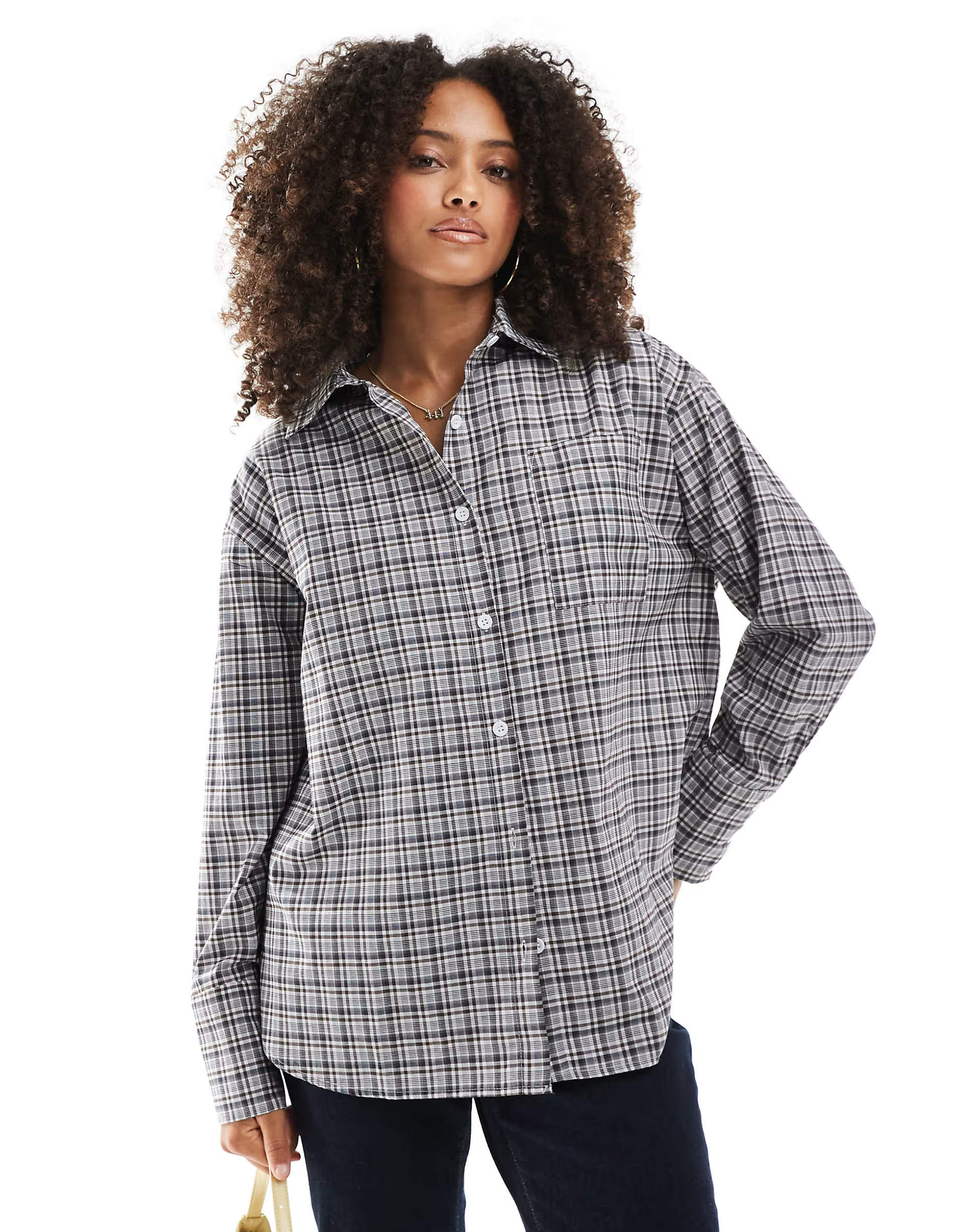 ASOS DESIGN oversized shirt in brown check | ASOS | ASOS (Global)