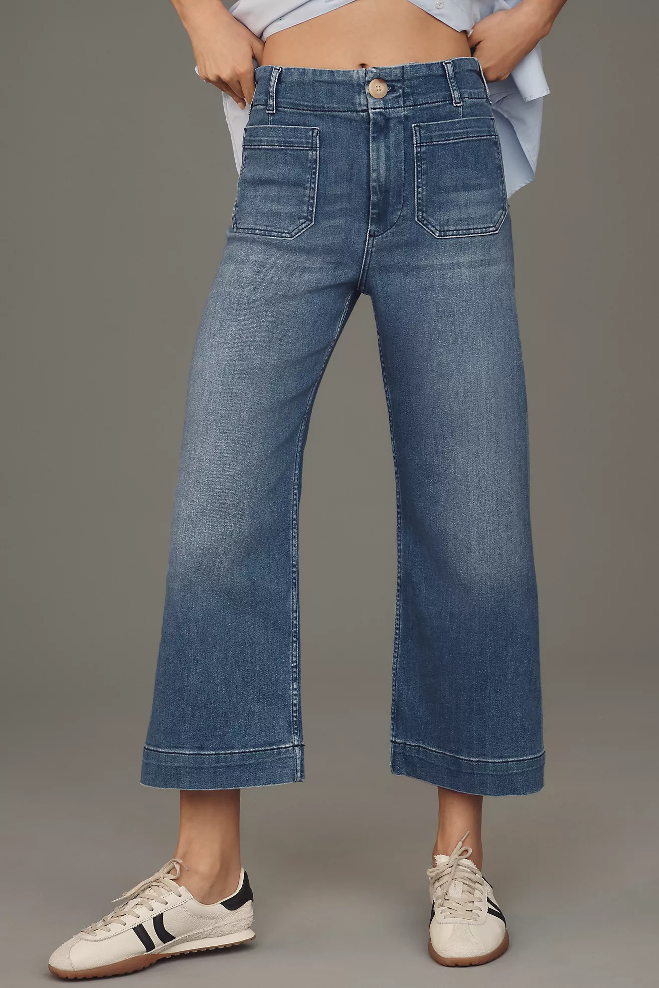 The Colette Cropped High-Rise Wide-Leg Jeans by Maeve | Anthropologie (US)