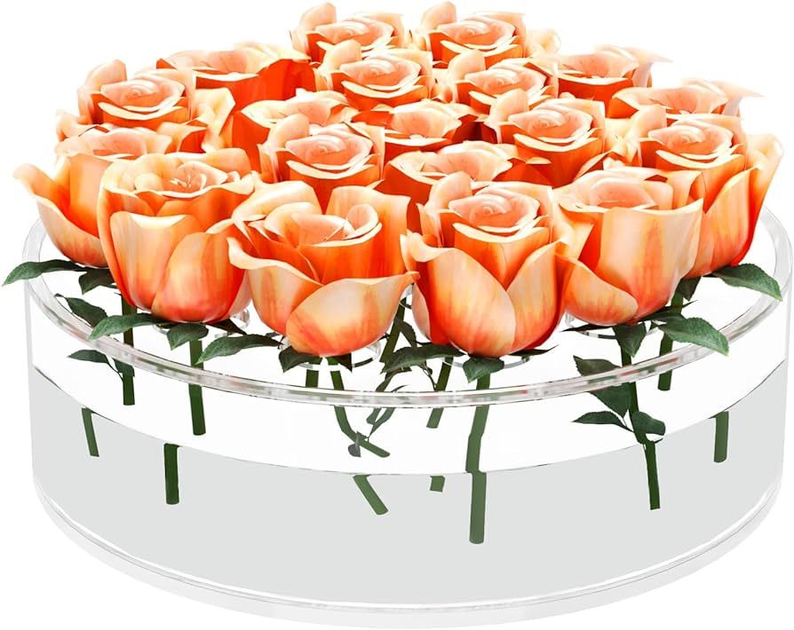 Acrylic Flower Vase, Clear Cylinder Vase for Dinging Table, Modern Round Acrylic Vase for Centerp... | Amazon (US)
