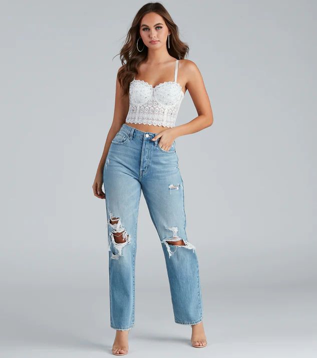 Reigning Lace Crop Top | Windsor Stores