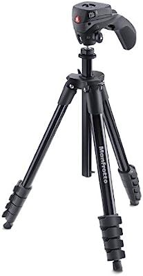 Manfrotto Compact Action Aluminum 5-Section Tripod Kit with Hybrid Head, Black (MKCOMPACTACN-BK) | Amazon (US)