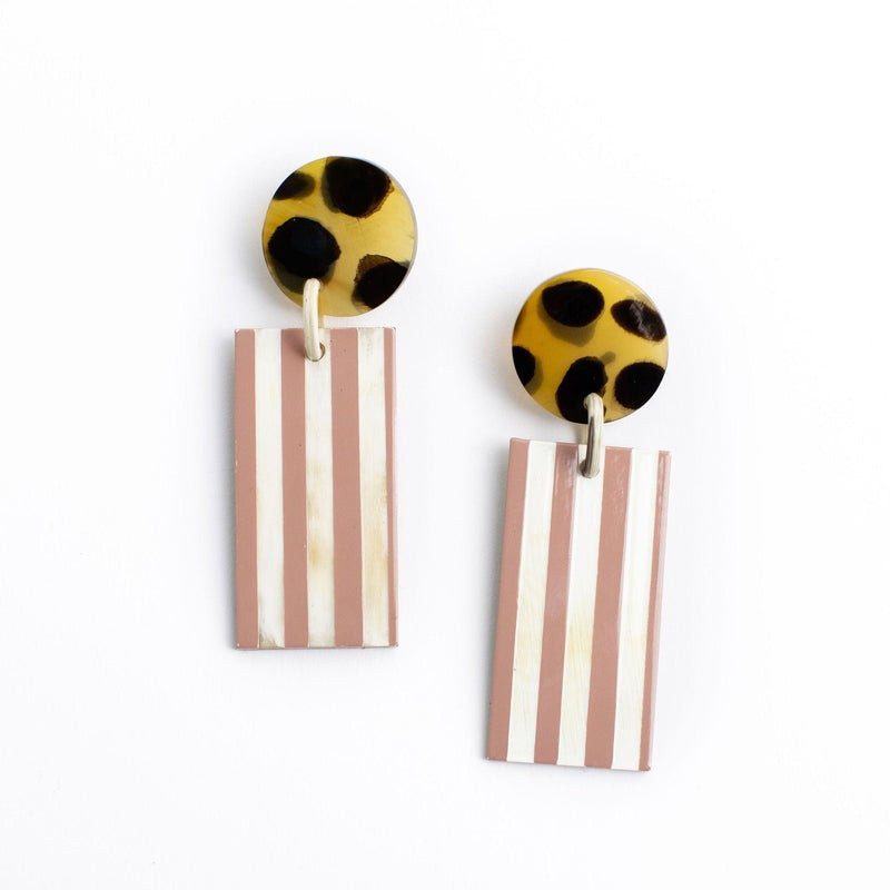 Sandy Stripe Cabana Earrings | Sunshine Tienda