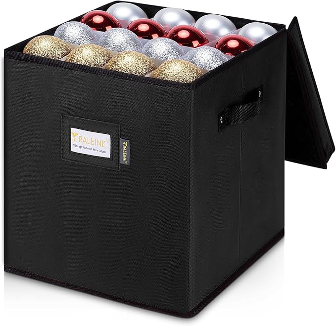 BALEINE Christmas Ornament Storage Box with Dividers, Premium Holiday Ornaments Storage Container... | Amazon (US)