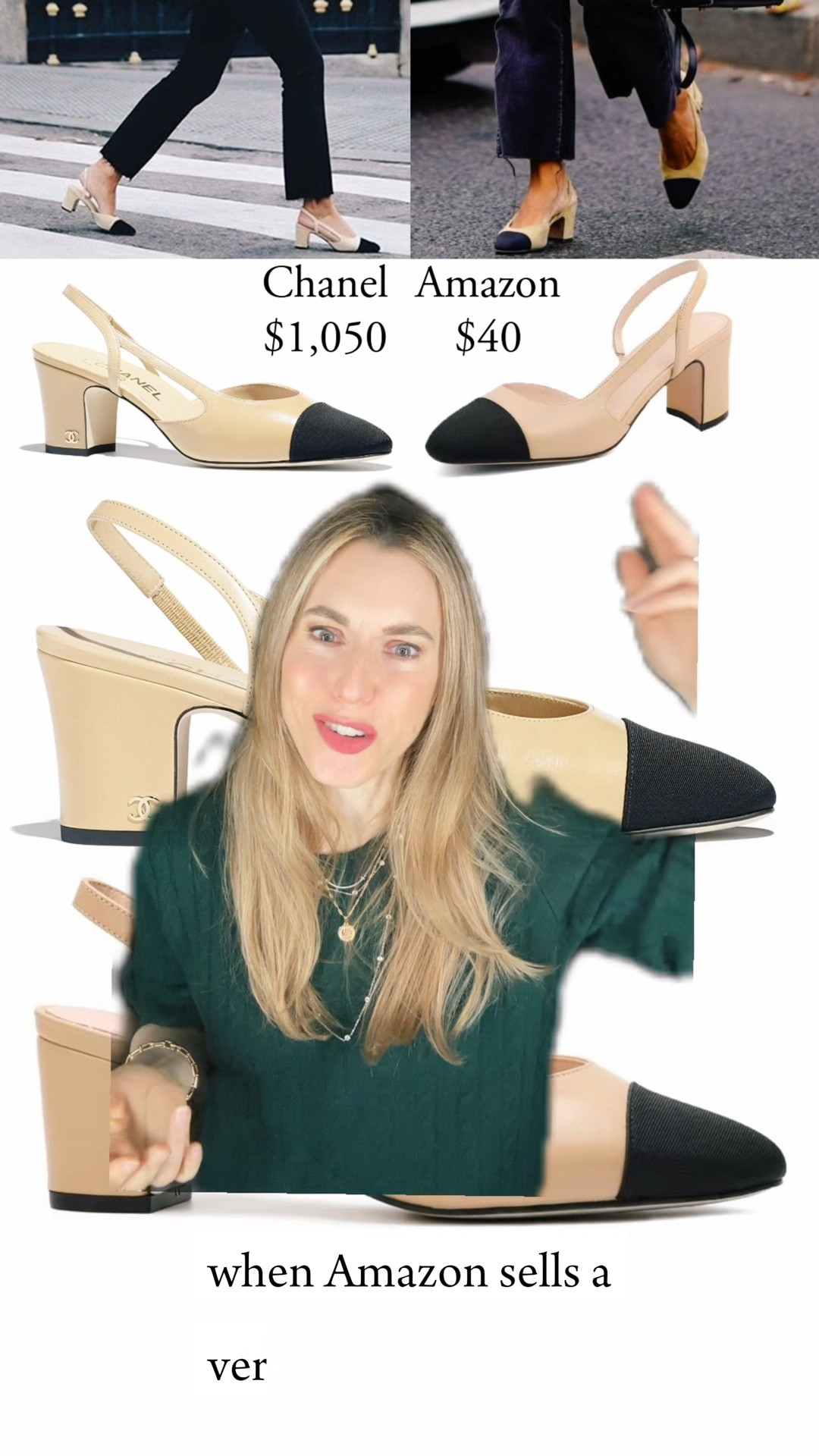 The Chanel slingback have a sleeker toe box than their ballet flats. They’re elevated, but the block heel is potentially comfortable for hours.

I love the half d’Orsay: the outside of the shoe upper attaches to the sole like a regular slingback, but the inside attaches like a d’Orsay shoe, which is open in the arch of the foot.

#LTKworkwear #LTKshoecrush #LTKVideo