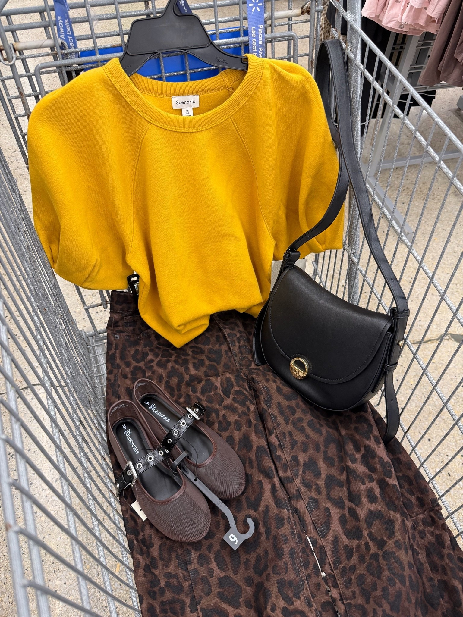 Leopard barrel jeans fall outfit idea with a pop of color and chic black accessories. These mesh flats are a Miu Miu look for less! #walmartfashion

#LTKOver40 #LTKxWalmart