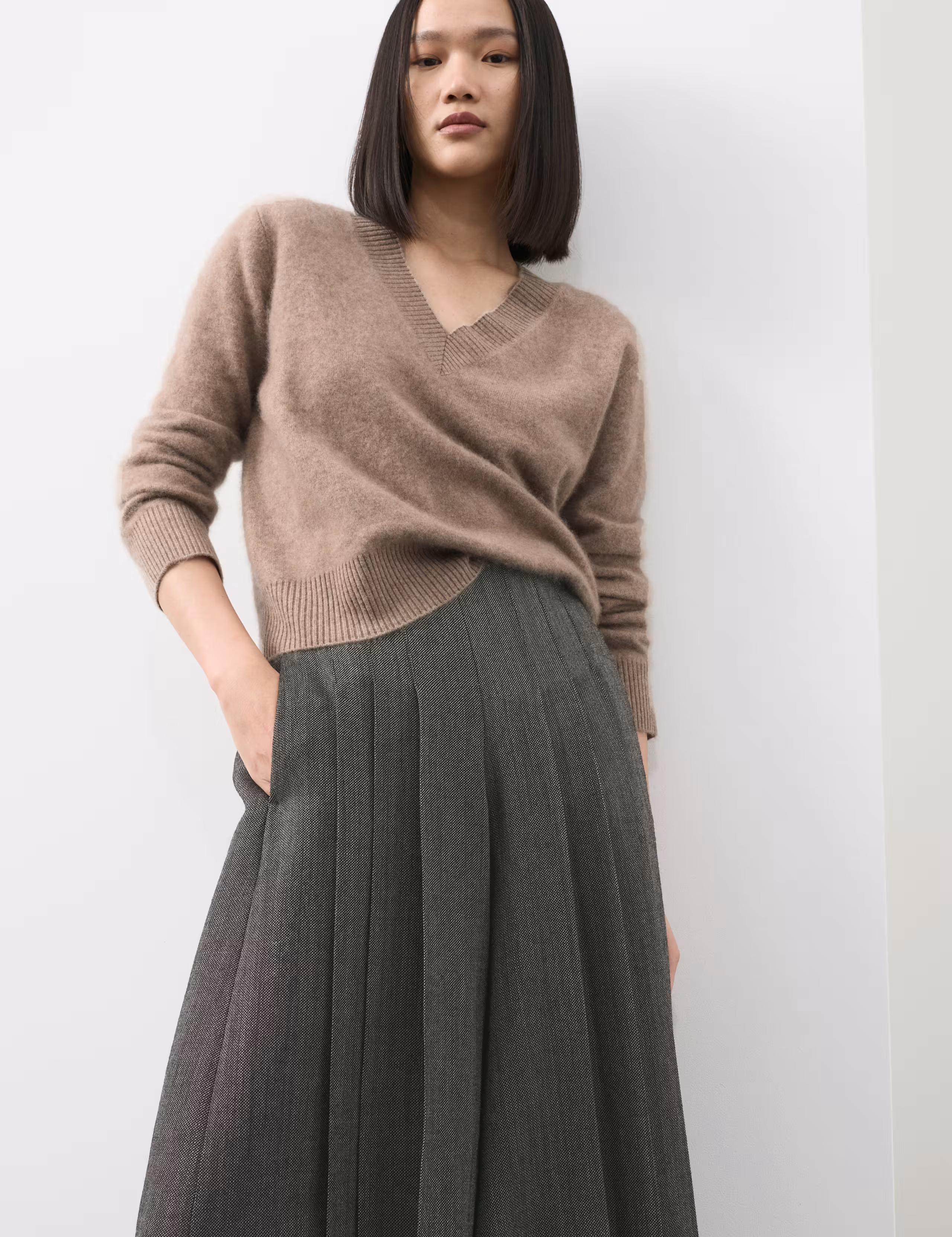 Wool Rich V-Neck Jumper with Cashmere | Marks & Spencer (UK)