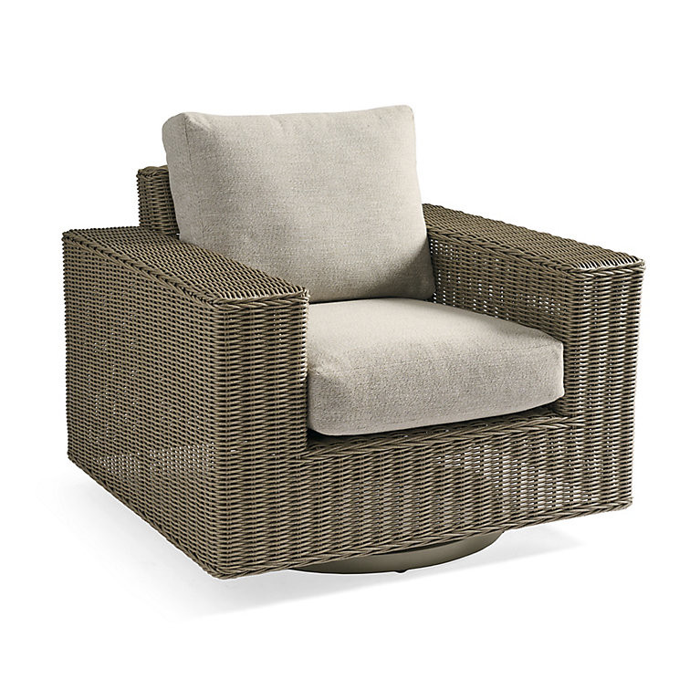 Portland Woven Swivel Lounge Chair | Grandin Road | Grandin Road