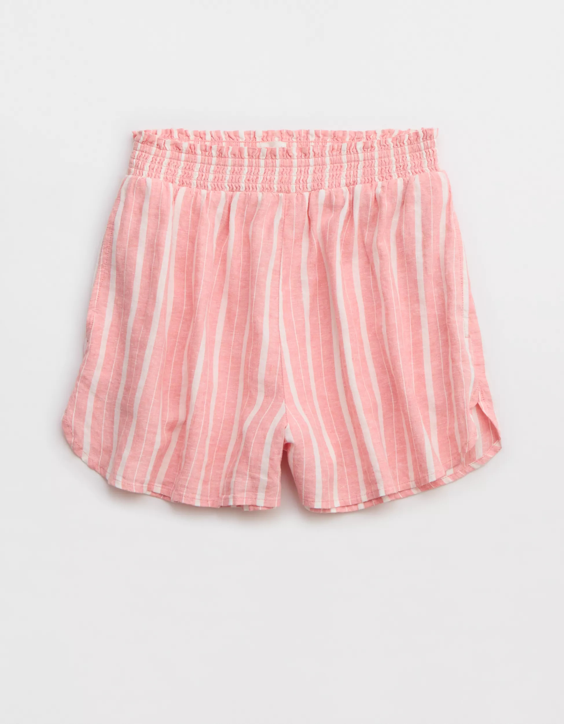 Aerie Pool-To-Party Linen Blend High Waisted Short | Aerie