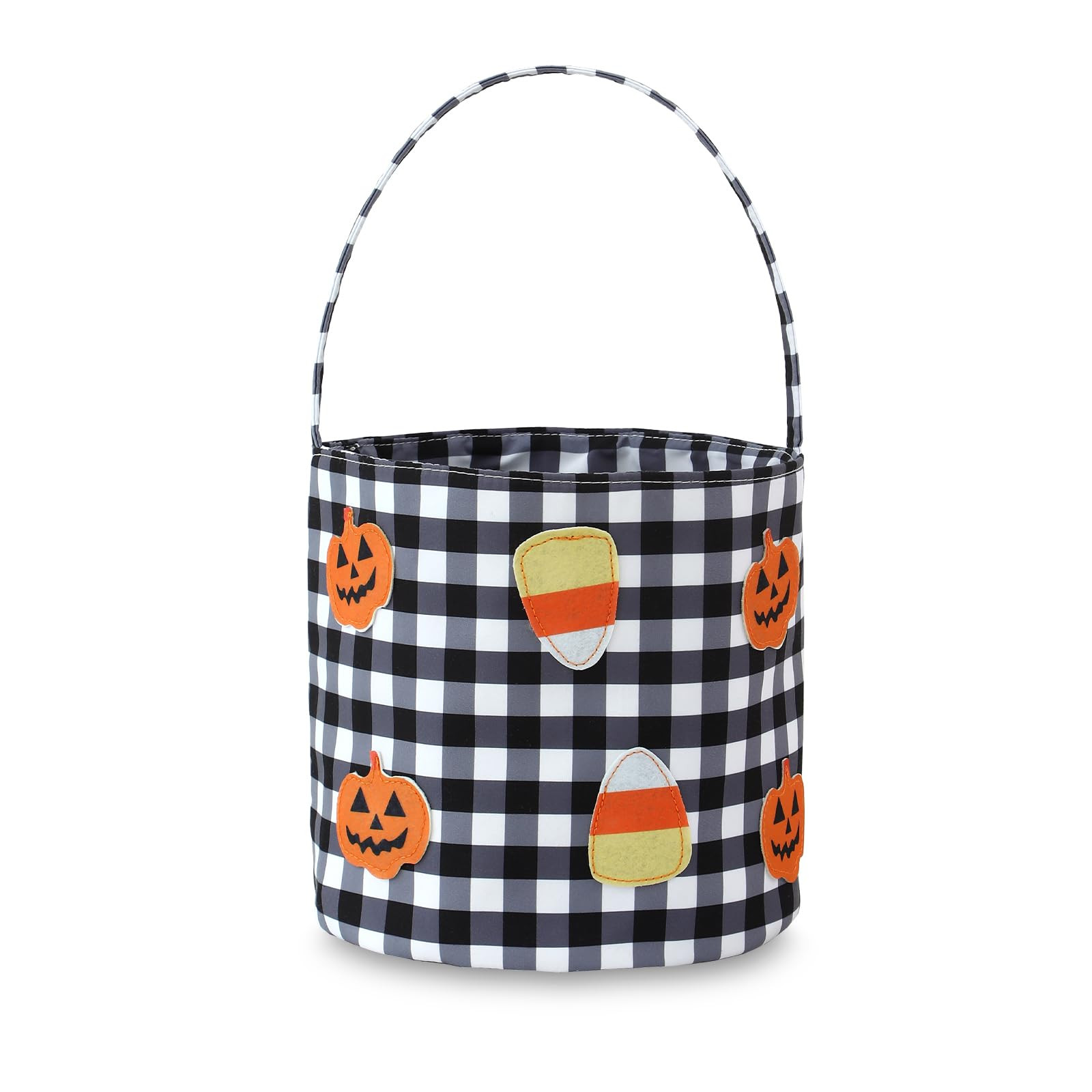 DYSHAYEN Halloween Basket Gingham Trick or Treat Bags Reusable Candy Bucket Gift Bag for Party Fa... | Amazon (US)