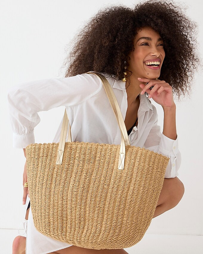 Woven straw market tote | J. Crew US