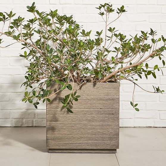Portside Outdoor Planters, Large, Weathered Gray | West Elm (US)