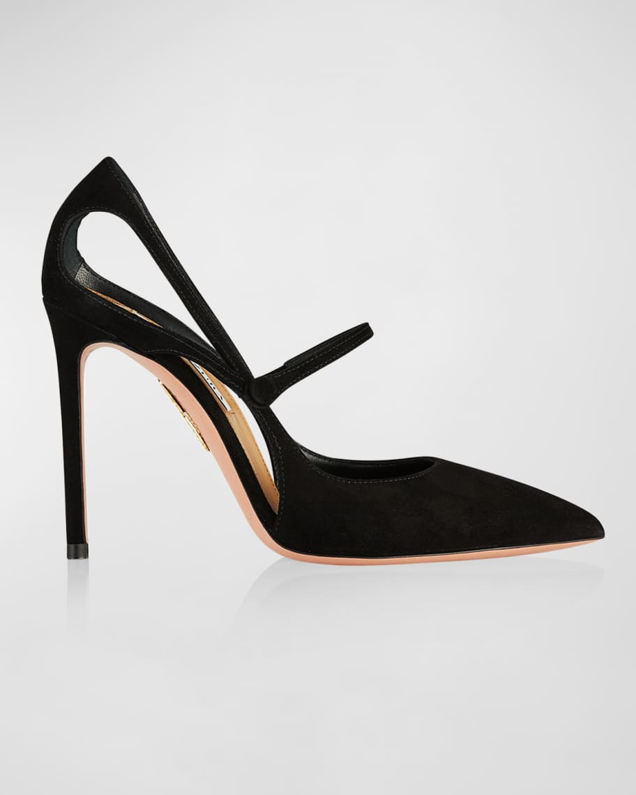 Aquazzura Bovary Suede Mary Jane Pumps | Neiman Marcus