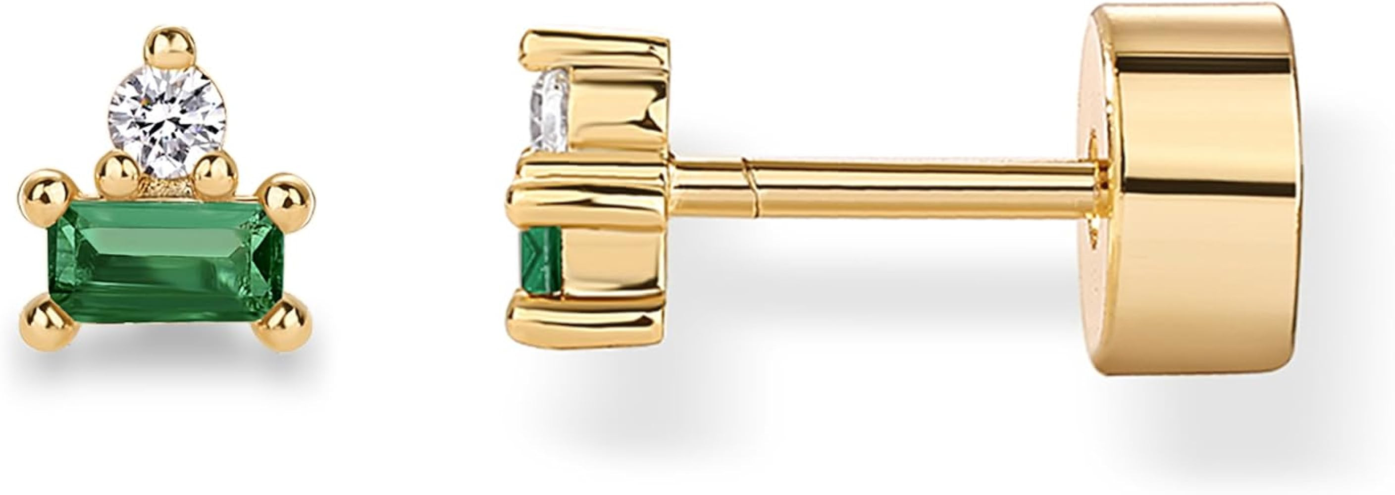 PAVOI 14K Gold Plated Sterling Silver Posts Colored Birthstone Flatback Stud Earrings for Women -... | Amazon (US)
