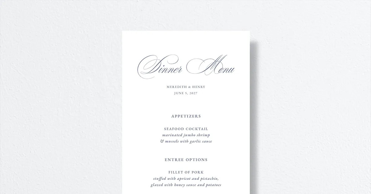 Monogram Branches Menus | The Knot 