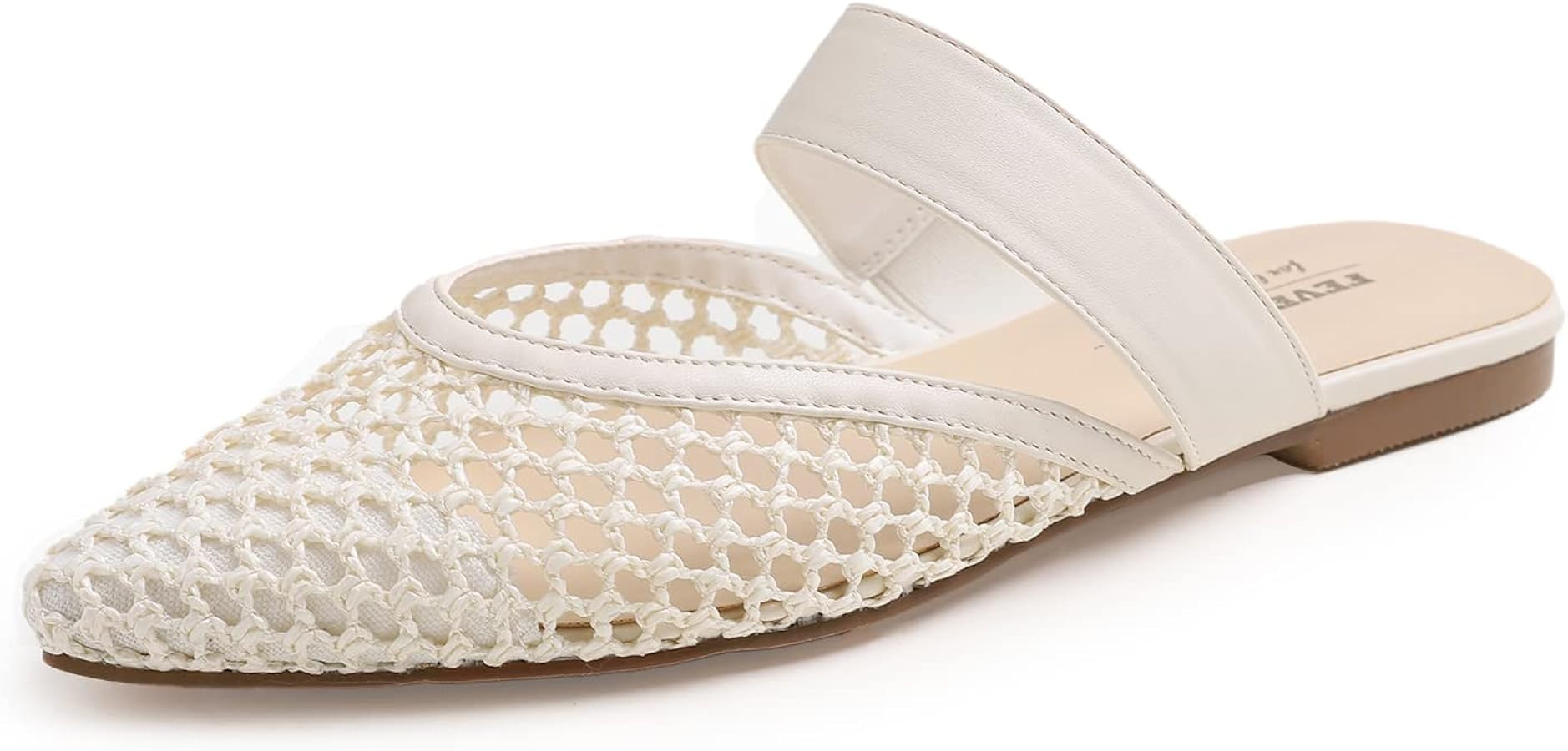 FEVERSOLE Pointed Toe Casual Slingback Flat Mules Women's Fashion Buckle Strap Slide Summer Slipp... | Amazon (US)
