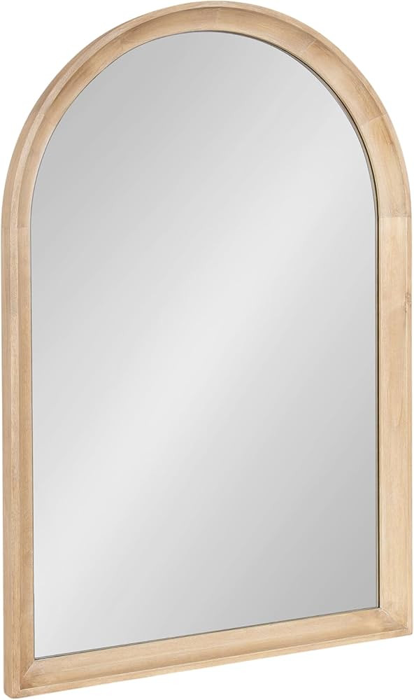 Kate and Laurel Hatherleigh Modern Arched Wooden Wall Mirror, 24 x 36, Natural Wood, Solid Wood A... | Amazon (US)