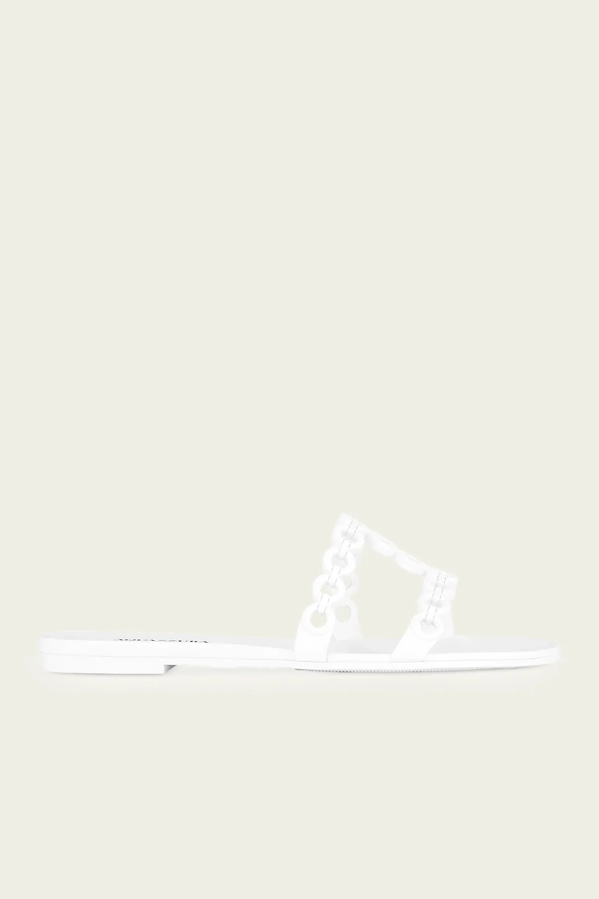 Infinity Chain Jelly Sandal Flat in White - White US 7.5 | Shop Olivia