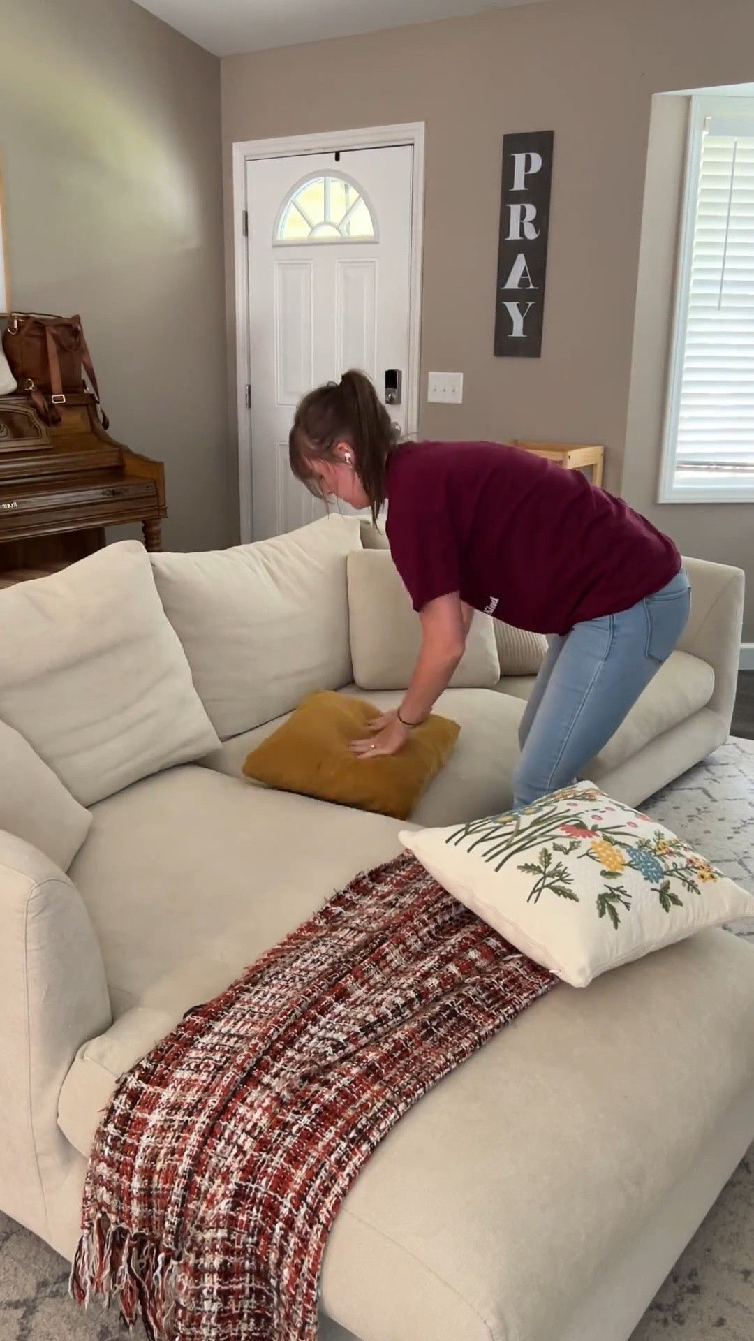 Nap time reset + tidy, sweep, mop, logging off, mom life, toddler mom, watch, video, living room, home, office, AirPods, feathers sectional, VALYOU furniture, affordable lifestyle 

#LTKHome #LTKFamily